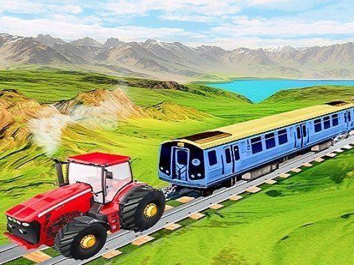Chained Tractor Towing Train Online Game