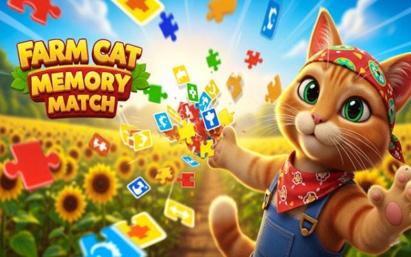 Farm Cat Memory Match Online Game